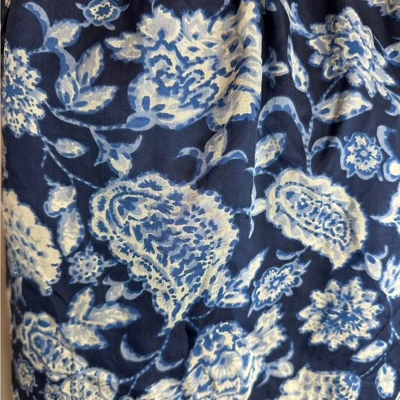 NWT Alice + Olivia Blue White Paisley Floral Silk Halter Y2K Top Blouse Medium - Picture 10 of 16